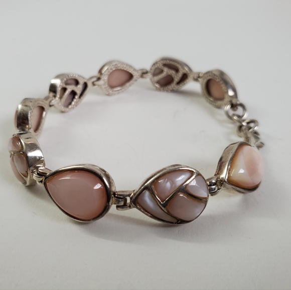 Sterling Silver 925 MOP Tennis Bracelet - Picture 15 of 16